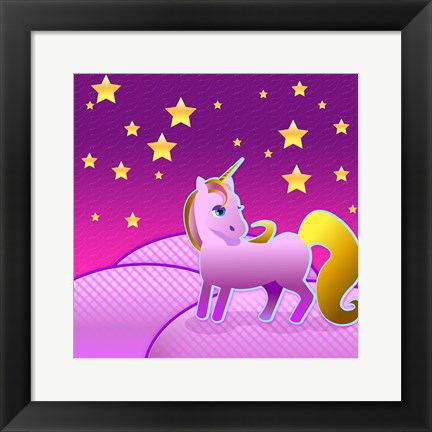 Framed Stary Sky Unicorn Print