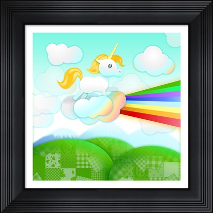 Framed Rainbow Guide Unicorn Print