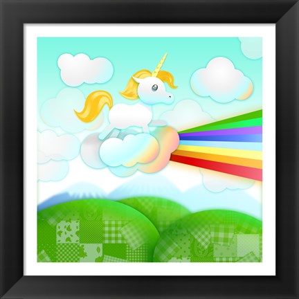 Framed Rainbow Guide Unicorn Print