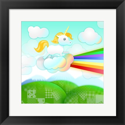 Framed Rainbow Guide Unicorn Print