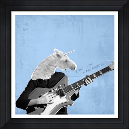 Framed Awesome Unicorn Print