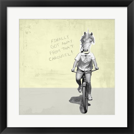 Framed Carousel Unicorn Print