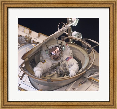Framed Astronaut Drew Feustel Re-enters the Space Station Print