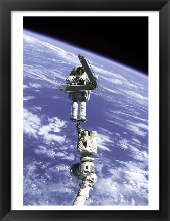 Framed Astronaut Repairing Module Print