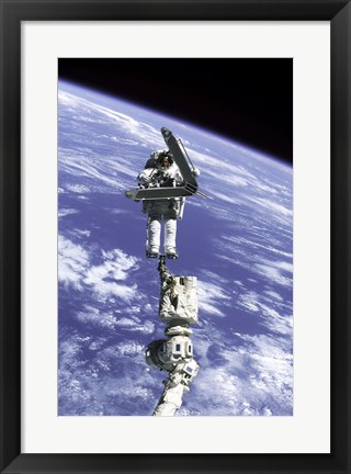 Framed Astronaut Repairing Module Print