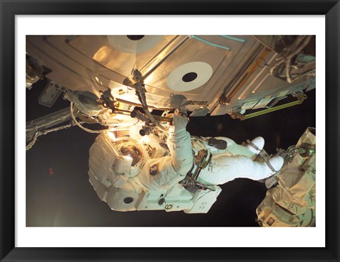 Framed Astronaut Sellers Working on ISS Print