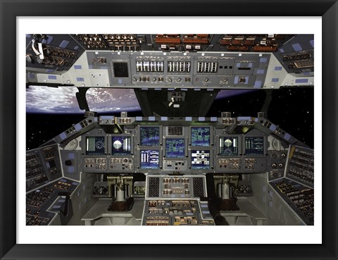 Framed Atlantis Interior Control Panel Print