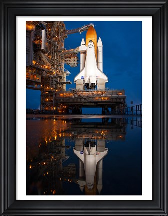 Framed Atlantis STS-135 Rainwater Reflection on Pad Print