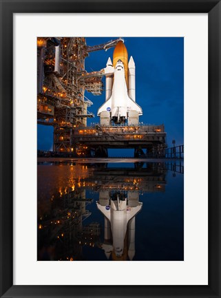 Framed Atlantis STS-135 Rainwater Reflection on Pad Print