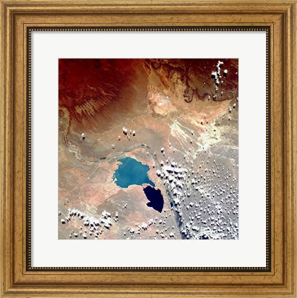 Framed Cerros Colorados Argentina from Space Taken by Atlantis Print