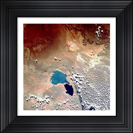 Framed Cerros Colorados Argentina from Space Taken by Atlantis Print