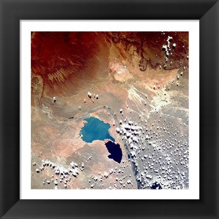 Framed Cerros Colorados Argentina from Space Taken by Atlantis Print