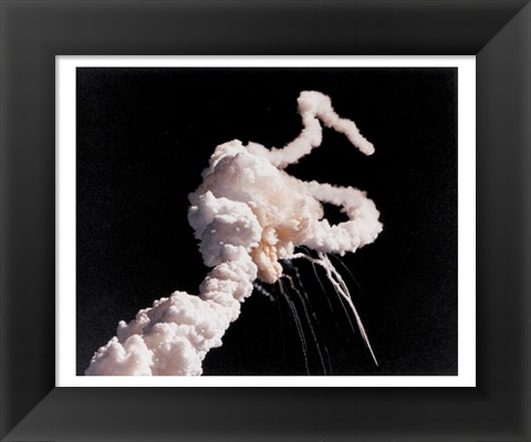 Framed Challenger Explosion Print