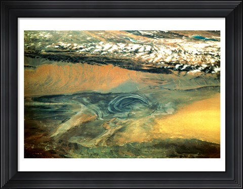 Framed China, Xinjiang taken by shuttle endeavor Print