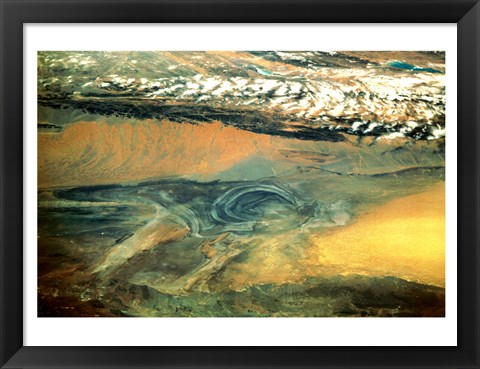 Framed China, Xinjiang taken by shuttle endeavor Print