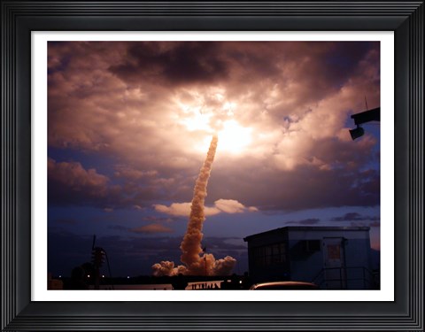 Framed Columbia Launch March 1, 2002 Print