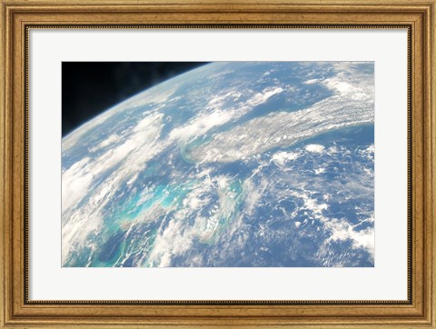 Framed Florida from space taken by Atlantis Print
