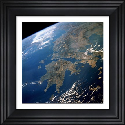 Framed Greece from Space Print