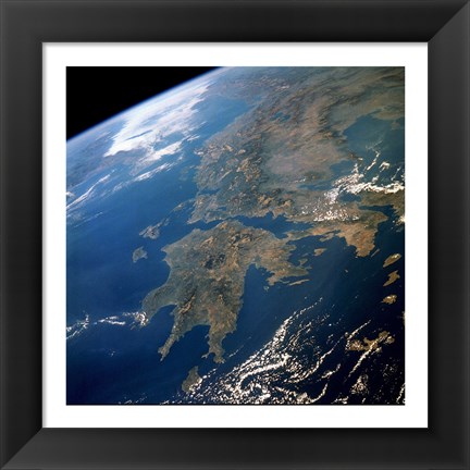 Framed Greece from Space Print