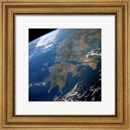 Framed Greece from Space Print