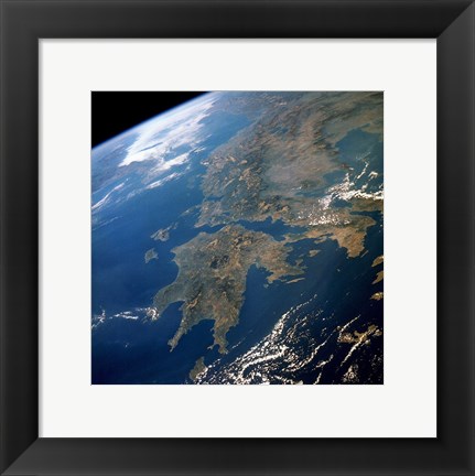 Framed Greece from Space Print