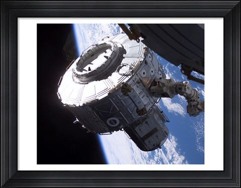 Framed ISS Quest Module Instalation of International Space Station Print