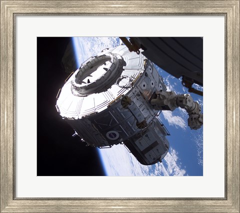 Framed ISS Quest Module Instalation of International Space Station Print