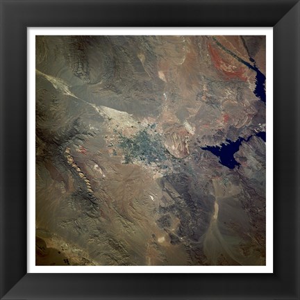 Framed Las Vegas from space as taken by shuttle atlantis Print