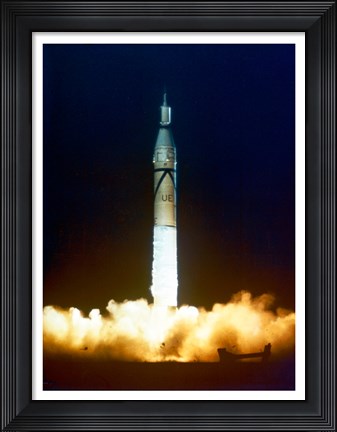Framed Launch of Jupiter C with Explorer Print