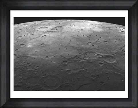 Framed MESSENGER fly by view of mercury Print