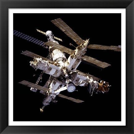 Framed Mir Space Station From Below Print