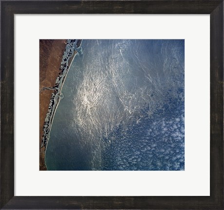 Framed Ocean wave forms of the coast of Mexico Print