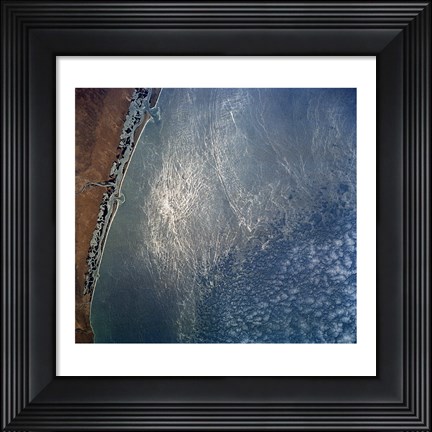 Framed Ocean wave forms of the coast of Mexico Print