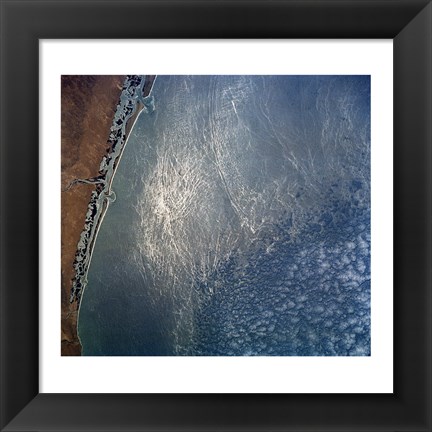 Framed Ocean wave forms of the coast of Mexico Print