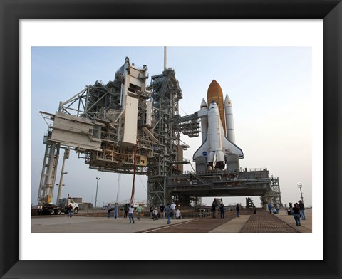 Framed Payload Canister and Atlantis at Pad Print
