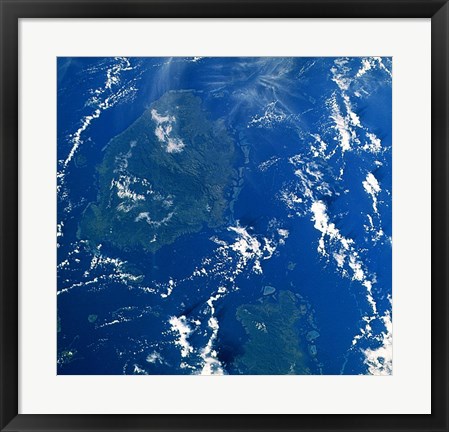 Framed Reef Base as seen from space taken by Atlantis Print