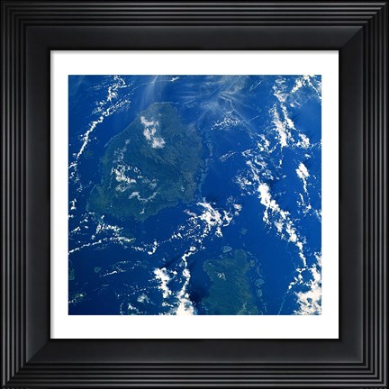 Framed Reef Base as seen from space taken by Atlantis Print