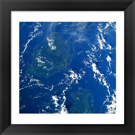 Framed Reef Base as seen from space taken by Atlantis Print