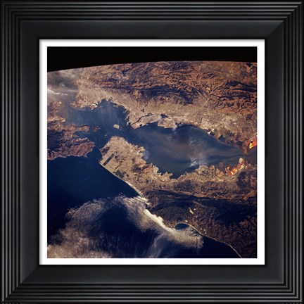 Framed San Francisco taken from space by shuttle columbia Print