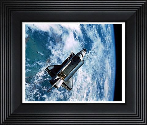 Framed Shuttle Discovery in Space Print