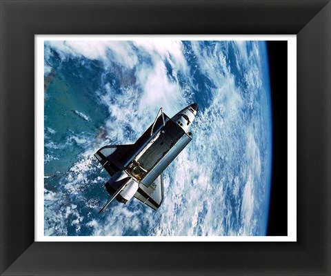 Framed Shuttle Discovery in Space Print