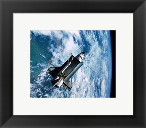 Framed Shuttle Discovery in Space Print