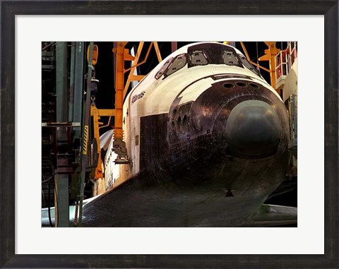 Framed Space Shuttle Atlantis under construction Print
