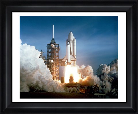 Framed Space Shuttle Columbia launching Print