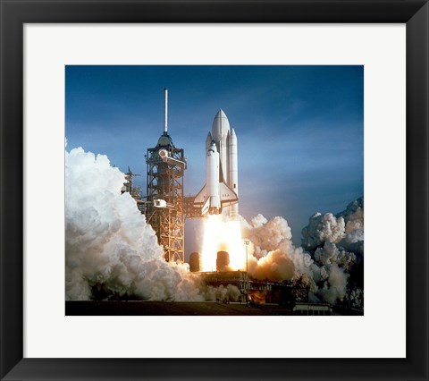 Framed Space Shuttle Columbia launching Print