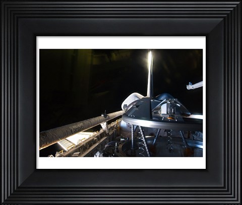 Framed STS 135 Atlantis Payload Bay &amp; Docking Mechanism Print