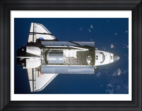 Framed STS-135 Atlantis approaches the ISS Print