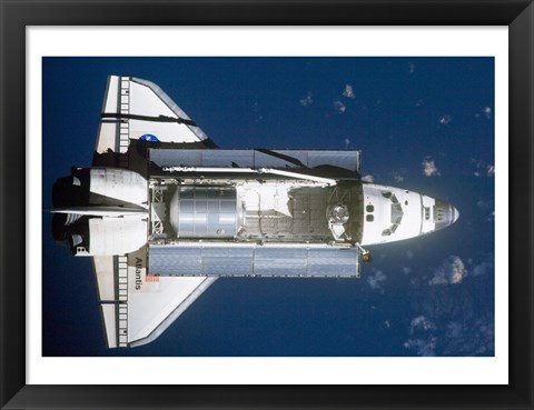 Framed STS-135 Atlantis approaches the ISS Print