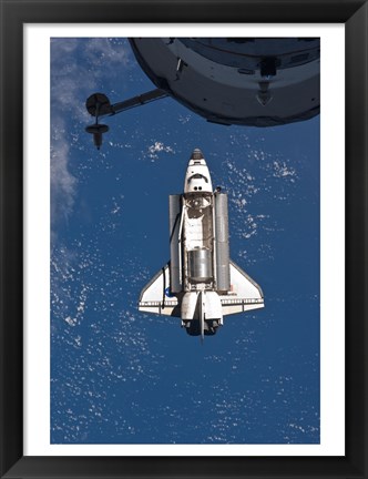 Framed STS-135 Atlantis approaches the ISS Print