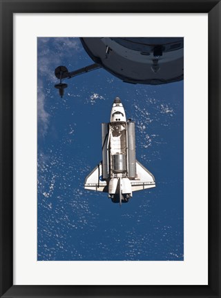 Framed STS-135 Atlantis approaches the ISS Print